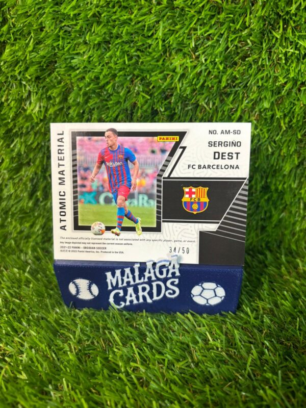 Sergiño Dest /50 - Panini Obsidian Atomic 2021-2022 - Patch FC Barcelona - Imagen 2