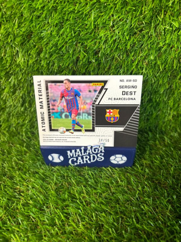 Sergiño Dest /50 - Panini Obsidian Atomic 2021-2022 - Patch FC Barcelona - Imagen 4