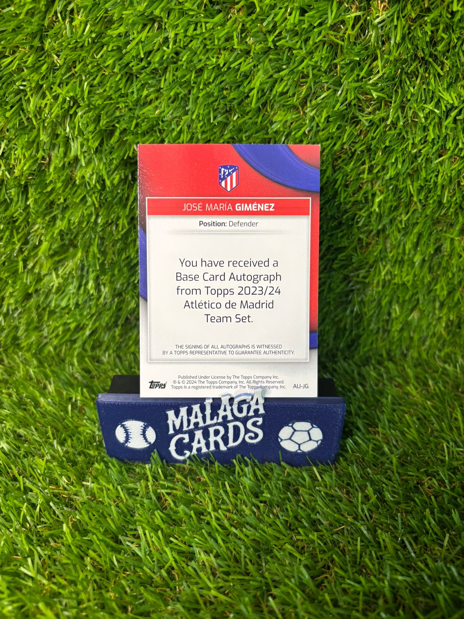 José María Giménez - Topps Team Set Atlético de Madrid 2023-2024 - Autógrafo /50 - Imagen 2