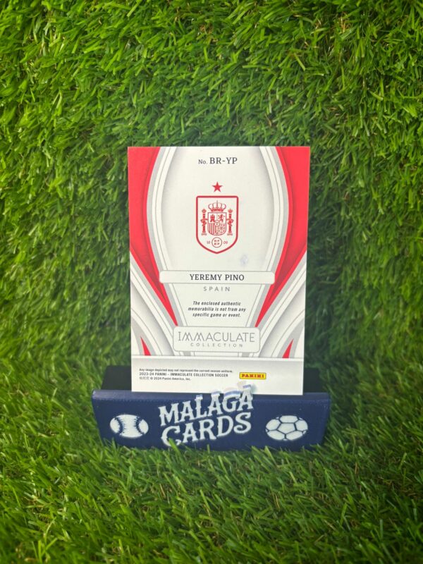Yeremy Pino /25 - Immaculate 2023-2024 - Patch España - Imagen 2