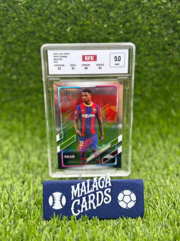 Ansu Fati - Topps Chrome Steve Aoki 2020-2021 - Champions League (RFE Grading 9.0) - Imagen 3