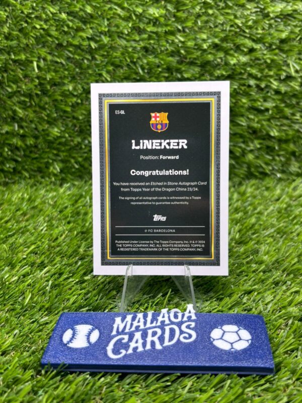 Gary Lineker - Topps Año del Dragón FC Barcelona 2023-24 - Autógrafo /25 - Imagen 2