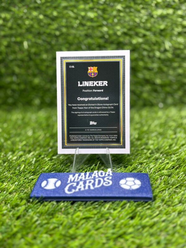 Gary Lineker - Topps Año del Dragón FC Barcelona 2023-24 - Autógrafo /25 - Imagen 4