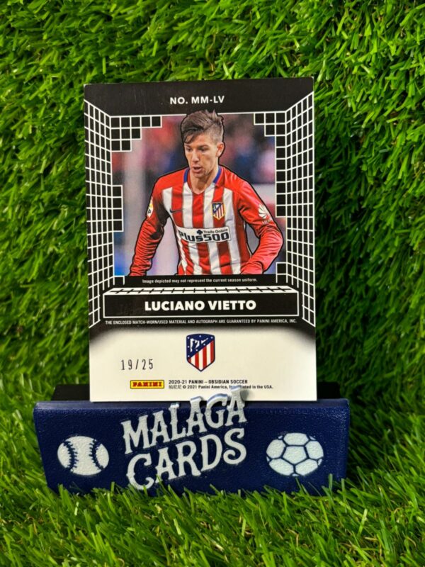 Luciano Vietto - Panini Obsidian Soccer 20-21 - Patch Autograph /25 - Imagen 2