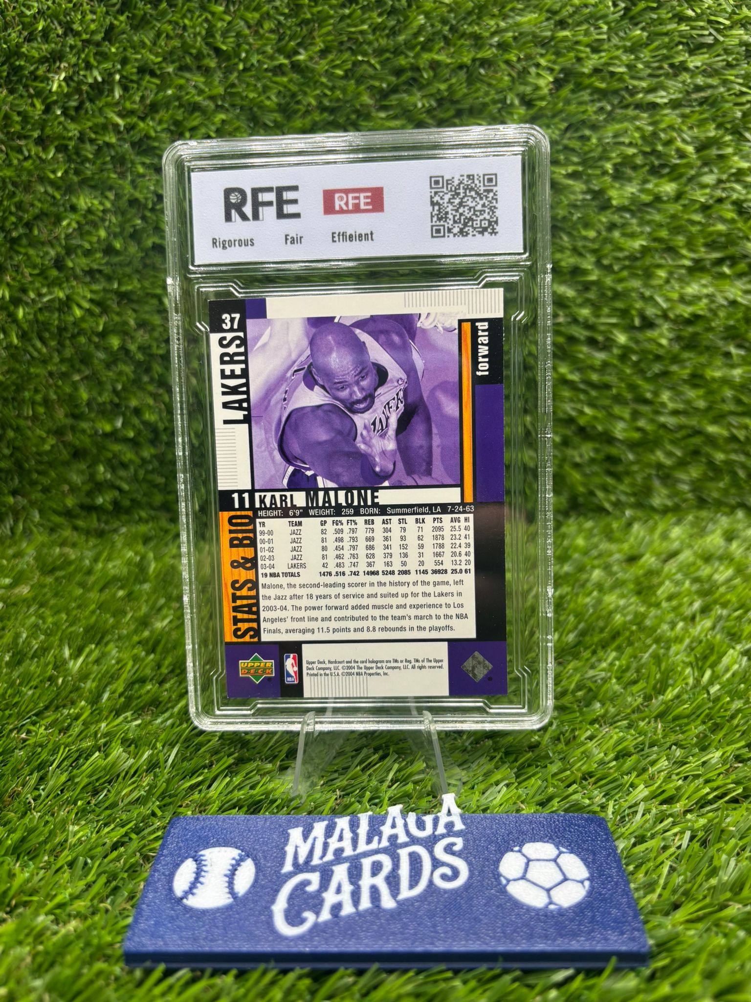 Karl Malone - Upper Deck Hardcourt 2003-04 - (Gradeada RFE 9.0) - Imagen 2