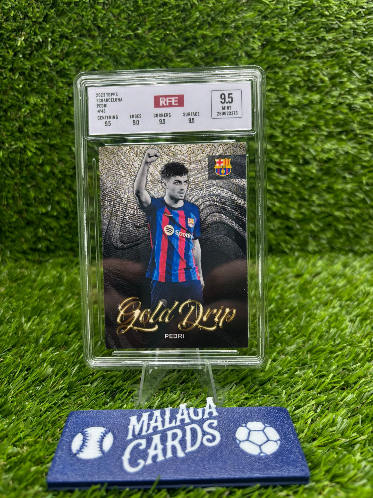 Pedri - Topps Team Set FC Barcelona 2023 - Gold Drip - Gradeada RFE 9.5