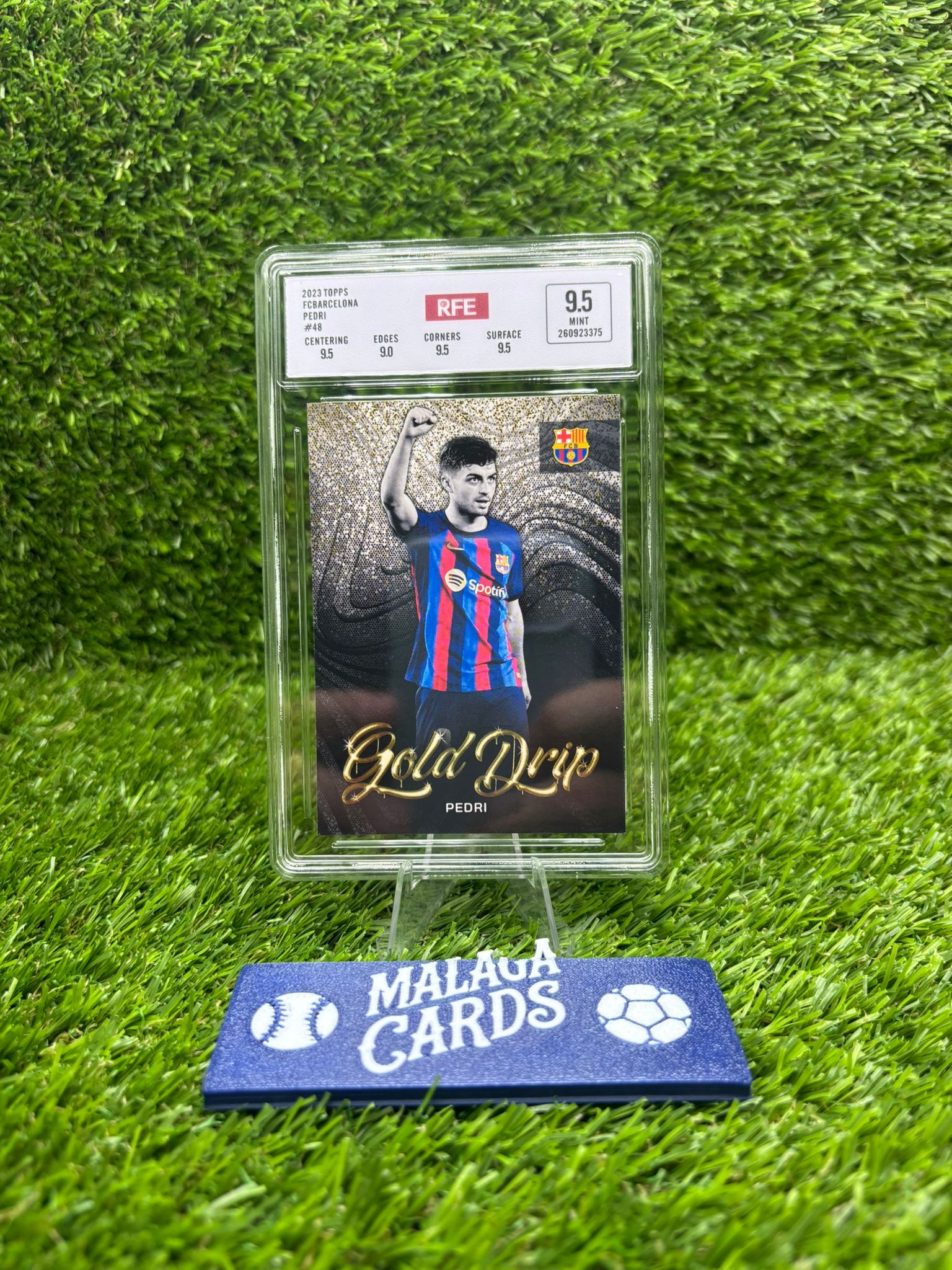Pedri - Topps Team Set FC Barcelona 2023 - Gold Drip - Gradeada RFE 9.5 - Imagen 3