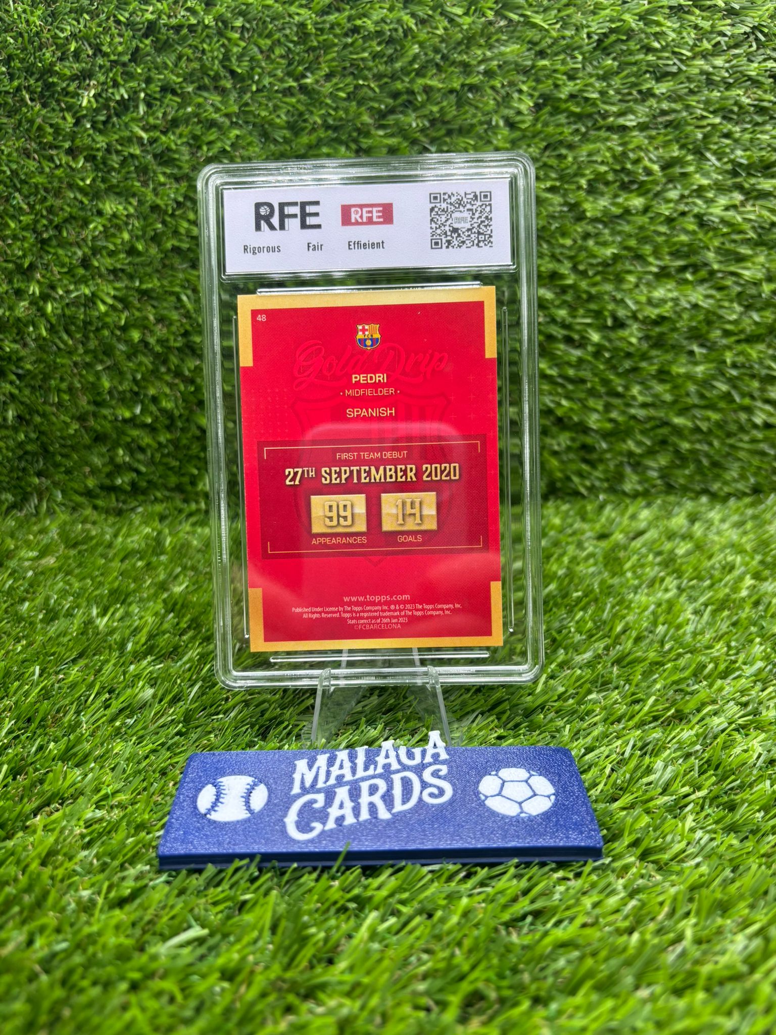 Pedri - Topps Team Set FC Barcelona 2023 - Gold Drip - Gradeada RFE 9.5 - Imagen 4