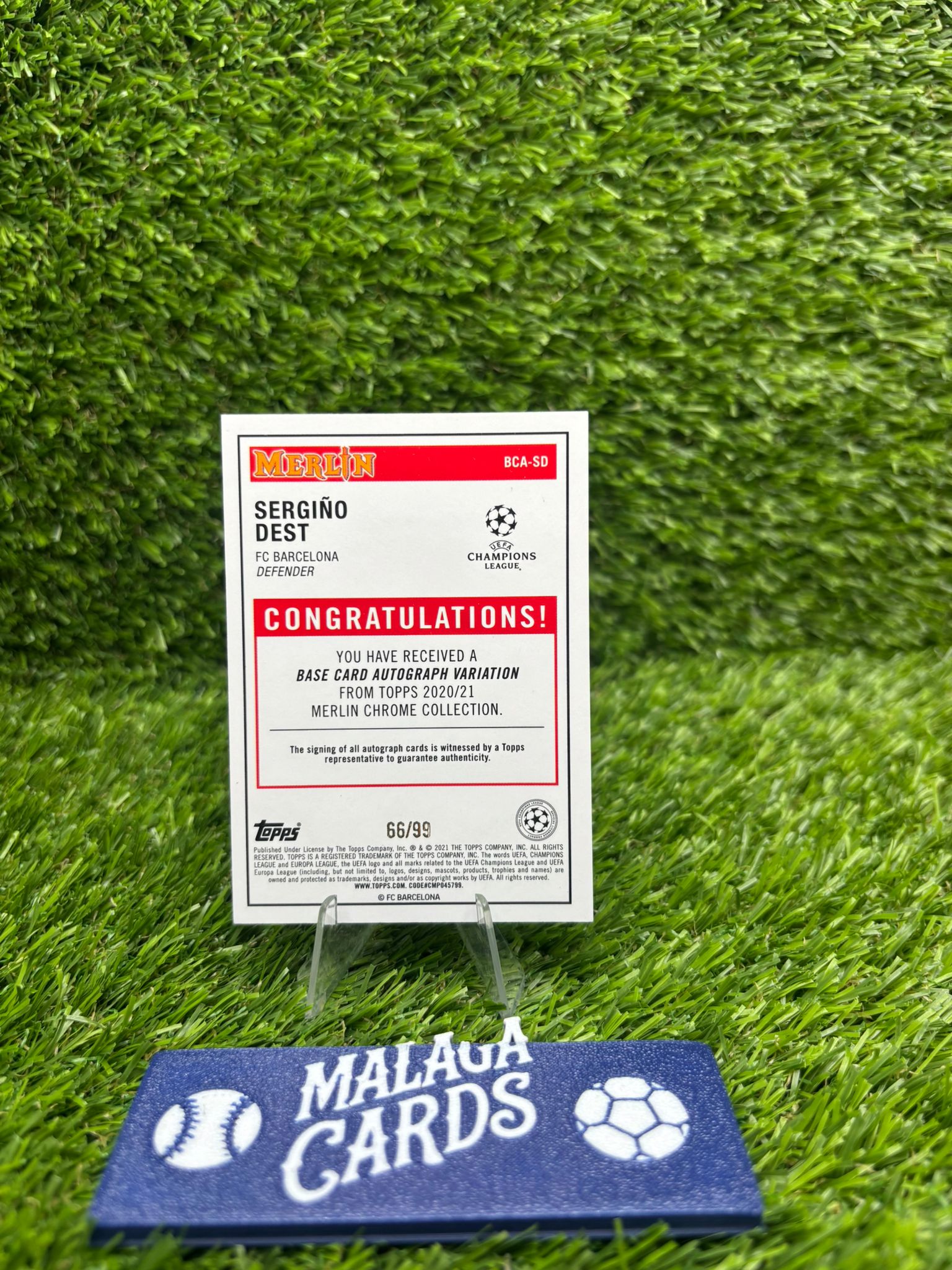 Sergiño Dest - Topps Merlin 2020-21 - Auto /99 - Imagen 2