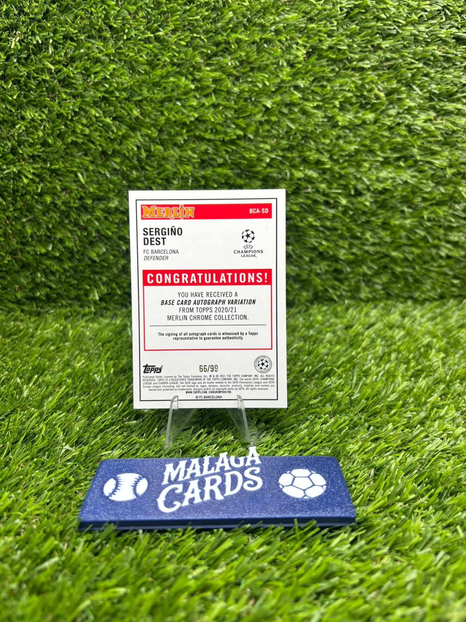 Sergiño Dest - Topps Merlin 2020-21 - Auto /99 - Imagen 4