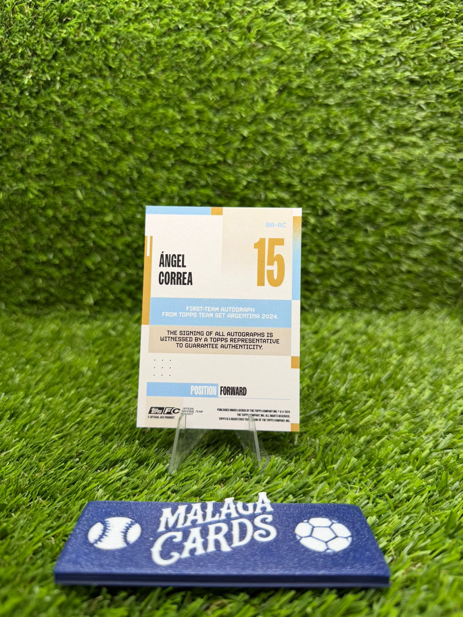 Topps Team Set Argentina 2024 – Ángel Correa Auto /250 - Imagen 2